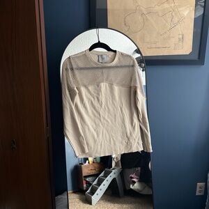 Zoe + Liv Cream Sweater with Mesh Detail